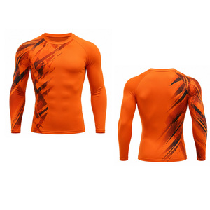 T-shirt de compression imprimé pour homme, idéal pour l'automne, personnalisable, pour la gym, le fitness, le sport, séchage rapide, respirant, extensible, vêtements de sport athlétiques - Product Image 6
