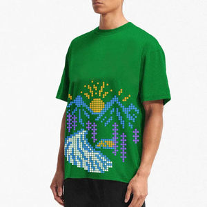 T-shirt streetwear personnalisé pour homme, 100 % coton, motif uni, logo imprimé en relief, coupe classique pour activités de plein air - Product Image 4