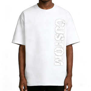 เสื้อยืดคอกลมโอเวอร์ไซส์ผู้ชาย ผ้าฝ้าย 100% หนัก 260 กรัม พิมพ์ลายสีสันแบบ Color Block สไตล์ Urban Wear ทรงคลาสสิค ซักแล้วไม่หด - Product Image 1