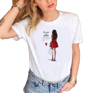 Arrivée de T-Shirt imprimé personnalisé pour filles Chemise décontractée à manches courtes Service OEM Vente en gros Prix bon marché Coton de haute qualité - Product Image 2