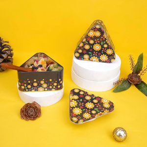 Triangle-Shaped Tin <b>Storage</b> Box Airtight Cookie Biscuit Snacks Jar Multipurpose Kitchen <b>Storage</b> <b>Container</b> for Tea Coffee - Product Image 5