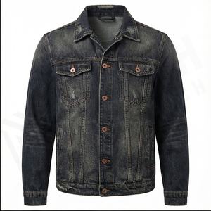 Chaqueta vaquera de talla grande de nuevo estilo, chaqueta vaquera de moda con personalidad de estilo informal, chaqueta vaquera de franela Vintage de alta calidad para hombre - Product Image 2