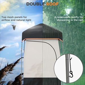 Tenda Doccia da Campeggio Nera con Sacca Solare, Riparo Portatile Moderno per la Privacy, Telaio in Alluminio, Pavimento Rimovibile, Borsa per il Trasporto - Product Image 5