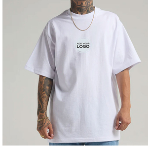 T-shirt Oversize en Coton Lourd 100% avec Coutures Latérales, Coupe Boxy, Qualité Premium, Vierge, Style Streetwear - Product Image 1