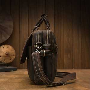Maletín de Cuero para Negocios, Duradero, Vintage, Multifuncional, con Bolsillos, Logotipo Personalizado, de Lujo, de Primera Calidad, para Portátil, para Hombre - Product Image 4