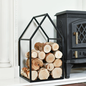 Metal Firewood Rack Round <b>Log</b> Holder High Quality Indoor Outdoor Black Pipe Small Firewood Rack Outdoor <b>Log</b> Holder - Product Image 1