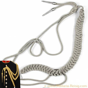 Silver <b>Braided</b> Metallic Silver Black Uniform Aiguillette Silver Wire <b>Cord</b> British Aiguillette - Product Image 4