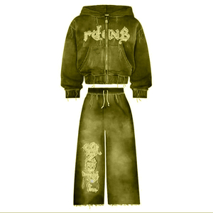 Private Label Jogger Sets Cotton Premium ACID Wash <b>Track</b> <b>Suits</b> <b>For</b> <b>Sale</b> 2026 Custom Logo Men ACID Wash <b>Track</b> <b>Suits</b> - Product Image 3