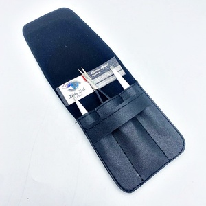 Kit de pinzas para cejas antiestáticas de acero inoxidable profesional de alta calidad, estuche de viaje de cuero PU Premium con logotipo personalizado privado - Product Image 3