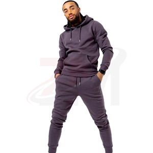 Conjunto Deportivo con Capucha Color Morado Oscuro, Manga Larga, Estilo Casual Otoñal, con Bolsillos con Cordón, Corte Regular - Product Image 1