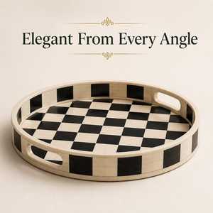 Premium Artisan Bone Inlay Round Decorative Storage <b>Tray</b> with Handmade Geometric Pattern for Jewelry, <b>Perfume</b>, Candles & Modern - Product Image 6