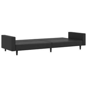 Sofá Cama de 2 Plazas en Cuero Sintético Negro con Madera, Plástico y Espuma, Nueva Categoría de Producto - Product Image 6