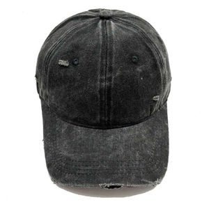 Gorra de Béisbol Negra de 6 Paneles, Ajustable, de Algodón, Unisex, Estilo Casual, Color Sólido, Lavada, para Adultos - Product Image 3
