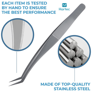 Curved High Precision Stainless Steel Lash Tweezer, Matte Silver Anti-Magnetic Volume Tweezer for Eyelash Professional Use - Product Image 5