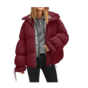 Nueva Chaqueta Acolchada Informal para Mujer, Diseño Sólido, Talla Grande, con Logotipo Personalizado, Estilo Urbano, Deportivo y de Entretenimiento - Product Image 1