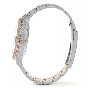 Reloj de Cuarzo de Acero Inoxidable con Diamantes Moissanite VVS Iced Out, Estilo Hip Hop Urbano, Correa de 20mm, Esfera de Cristal, Lujo y Moda - Product Image 3