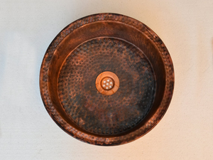 Rustic Pure Copper <b>Round</b> Vessel Sink Handmade Bathroom <b>Basin</b> for Luxury Homes Boutique Hotels Resorts and Spa Interiors - Product Image 5