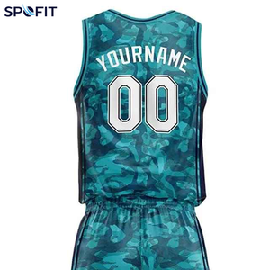 ชุดเสื้อบาสเก็ตบอลพิมพ์ลายพรางแบบกำหนดเอง SPOFIT คอวี แขนกุด ระบายเหงื่อได้ดี ผ้าโพลีเอสเตอร์ 260 กรัม สำหรับทุกเพศ - Product Image 4