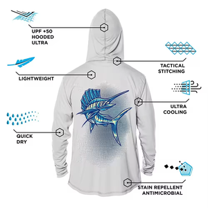 Sudaderas de pesca ligeras de alta calidad al por mayor para hombre, ropa de protección solar para viajes de pesca y navegación al aire libre en verano - Product Image 3