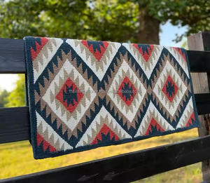 Almohadillas de sillín tejidas a mano DE DOBLE TEJIDO de lana de Nueva Zelanda de la mejor calidad, colores atractivos para la manta de caballo Western Riding Show - Product Image 2