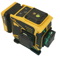 Laser industriel 3D 12 lignes 360° à faisceau vert auto-nivelant pour extérieur/intérieur avec télécommande, précision de 0,2 mm, IP54
