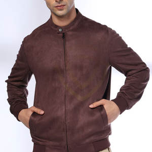 Chaqueta de Motero Estilo Casual y Elegante para Hombre en Cuero Gamuza Color Bronceado, Prenda Exterior de Cuero Genuino para Invierno - Product Image 4