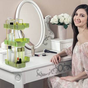 Estante Organizador de Esquina Transparente de 3 Niveles para Baño, para Maquillaje, Perfumes y Cosméticos, Diseño de Línea Bat - Product Image 3
