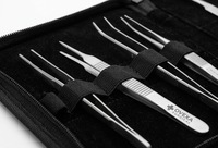 Ensemble d'instruments de chirurgie générale – Kit de 16 instruments chirurgicaux en acier inoxydable avec étui à fermeture éclair