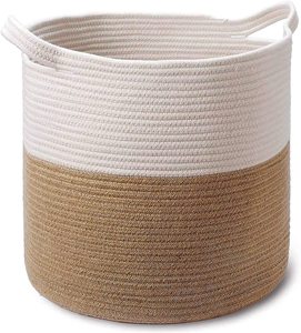 Panier de rangement tissé à la main de haute qualité, écologique, en corde de coton, pour ranger vêtements, jouets, accessoires mobiles, pour la maison et l'hôtel - Product Image 5