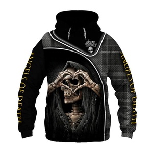 Sudadera con Capucha Estilo Gótico con Calavera, Diseño Hip Hop, Camuflaje Dorado, 100% Algodón Felpa, Sudadera de Invierno para Hombre, Estilo Urbano, Alta Calidad - Product Image 4