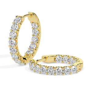 Pendientes de aro de moissanita de corte redondo de 0,80 quilates, regalo de aniversario y boda, joyería cristiana de lujo de oro amarillo macizo de 14 quilates para mujer - Product Image 2