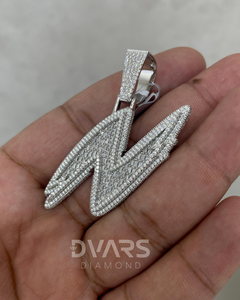 Collier Pendentif Lettre Alphabet Personnalisé en Argent 925 Style Hip Hop Dvars Diamant Moissanite Glacée Unisexe Cadeau Modèle DPH-03 - Product Image 1