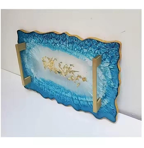 Plateau de service et ensemble de sous-verres décoratifs en résine de haute qualité personnalisés pour la maison et les restaurants - Product Image 2