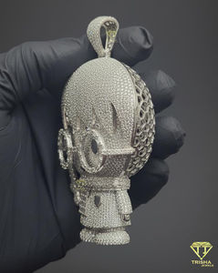 Colgante de personaje de dibujos animados Iced Out con diamantes de moissanita, estilo hip hop de lujo, collar llamativo con dije de dibujos animados Iced Out - Product Image 5