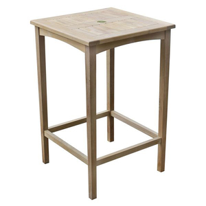 Laguna Teak Commercial Use <b>Bar</b> Set Square <b>Table</b> 4 Slat Back Chairs Outdoor <b>Bar</b> Furniture Scandinavian Modern Design Handmade - Product Image 2