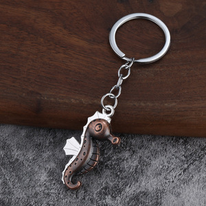 Porte-clés en alliage de zinc Seahorse, couleur argent, pendentif breloque en métal bronze doré <span class=keywords><strong>pour</strong></span> clés de <span class=keywords><strong>voiture</strong></span>, sacs, boutique de cadeaux, vente en gros - Product Image 2