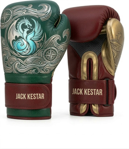 Gants de kickboxing professionnels % cuir véritable respirant protection UV poignet lacé logo personnalisable gants de boxe unisexes - Product Image 1