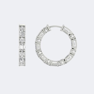 Boucles d'oreilles en diamant cultivé en laboratoire, 5.15 CTW, plusieurs formes, coupe brillante, pour femmes, en argent Sterling 925, couleur E F, VS VVS, bijoux de luxe, cadeau - Product Image 1