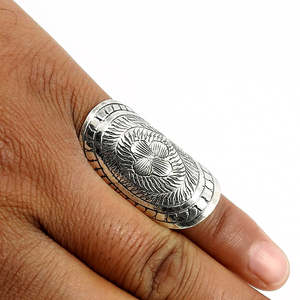 925 Sterling Silver Handmade Bohemian <b>Ring</b> Perfect For Wedding Party & Anniversary Pretty Design Full Finger Jewelry For Girls - Product Image 3