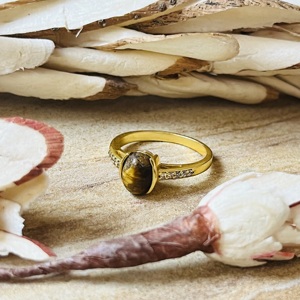 Market Favorite Dainty Brass <b>Ring</b> <b>Tiger</b> <b>Eye</b> Boho Gold Plated <b>Ring</b> Minimal Vintage Trendy Classic <b>Ring</b> Wholesale <b>Ring</b> For Women - Product Image 5