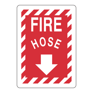 Panneau de signalisation pour tuyau d'incendie Brady - Panneau de sécurité rouge/blanc haute visibilité pour intérieur/extérieur - Product Image 2
