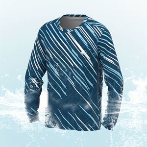 Camiseta de Manga Larga con Cuello en V para Hombre, Talla Grande, Sublimada, con Diseño Personalizado, Ecológica, Transpirable, 100% Poliéster, Logotipo Personalizado - Product Image 3