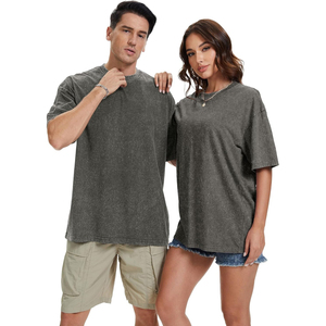 Best Selling Acid Wash Graphic T Shirt Screen Printed Heavyweight Cotton Oversized Streetwear Apparel Factory - Product Image 5