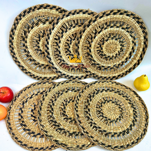 <b>Round</b> Seagrass Placemat Set – Handwoven Bohemian Table Decor <b>Mats</b> Wholesale - Product Image 3