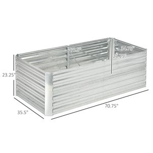 Jardinières verticales en acier galvanisé argenté 71'' x 36'' x 23'' pour jardin surélevé extérieur avec barres renforcées, pots d'extérieur - Product Image 3