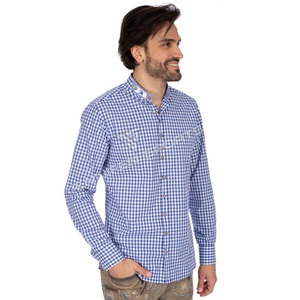 Camisa para Hombre, Estilo Bávaro, Tradicional, para el Oktoberfest 2026 en Alemania, Camisa Trachten Azul y Blanca, Algodón Puro de Alta Calidad - Product Image 5