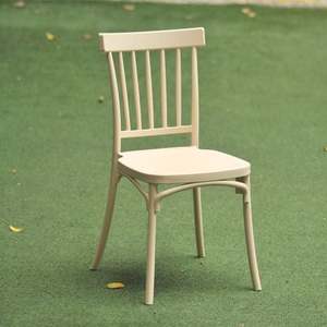 TM15 Stackable Heavy Duty Metal Chair Slatted Back Cushion Eco-Friendly Modern Design Waterproof Injection Chair Restaurant - Product Image 5