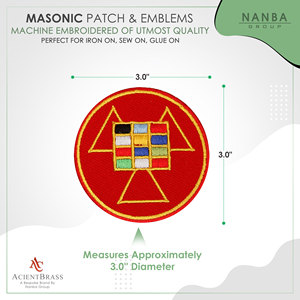 Fratline Royal Arch Past High Priest Embroidered Patch featuring a red circular design with a <b>gold</b> border and a colourful emb - Product Image 3