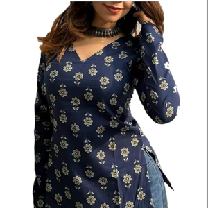 Cotton Short Kurti for Women | Stylish Kurti | Short Kurti Top | Casual Kurta for Women | Comfortable Cotton <b>Kurtis</b> for Womens - Product Image 1