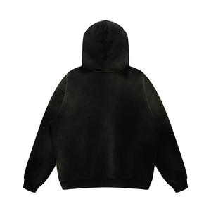 Sweat-shirt à capuche zippé pour homme, couleur unie, coupe ample, décontracté, en polaire, manches longues avec poche, pour l'automne - Product Image 5
